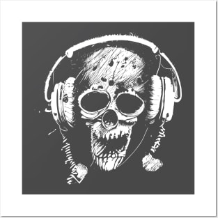 Skull Headphones Posters and Art